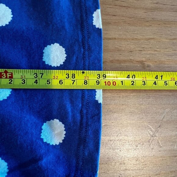 Bardot Margot Polka Dot Scoop Neck Dress 8L Blue White Ruched Waist - Picture 10 of 11